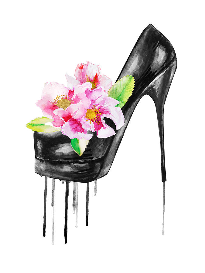 pink heels with flower