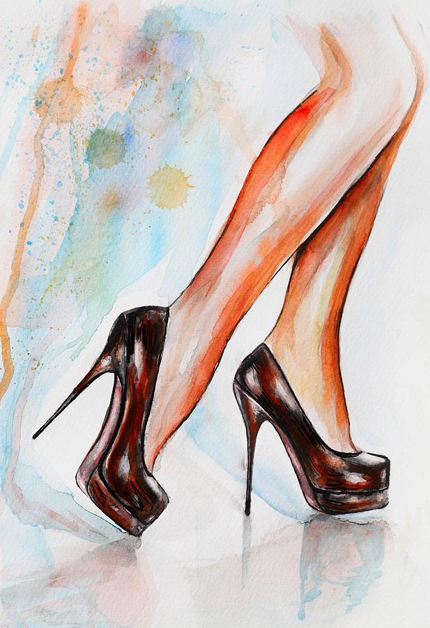 High Heels 0644-3154 Painting by Leonardo Digenio - Fine Art America