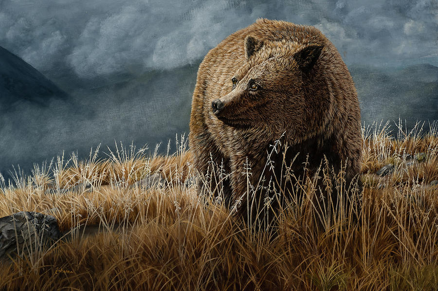 High Mountain Grizzly Painting by Johanna Lerwick