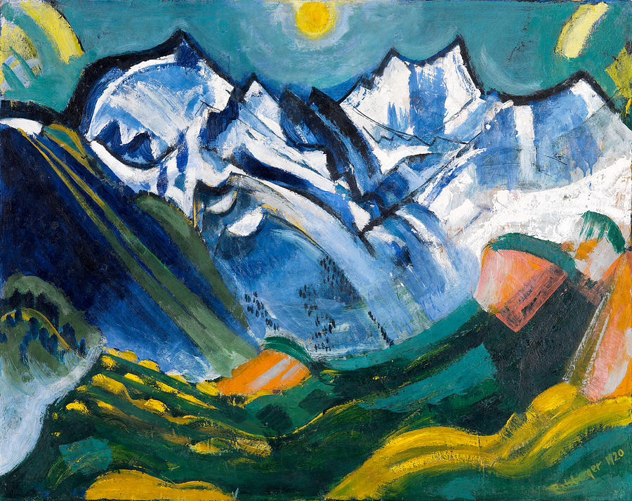 High Mountain Landscape with Scheerhorn Painting by August Babberger