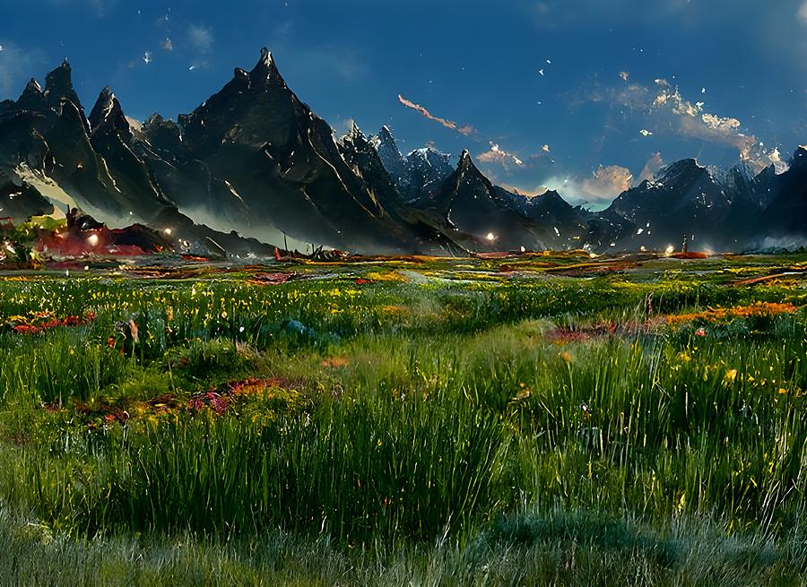High Mountain Meadow  Digital Art by Beverly Read