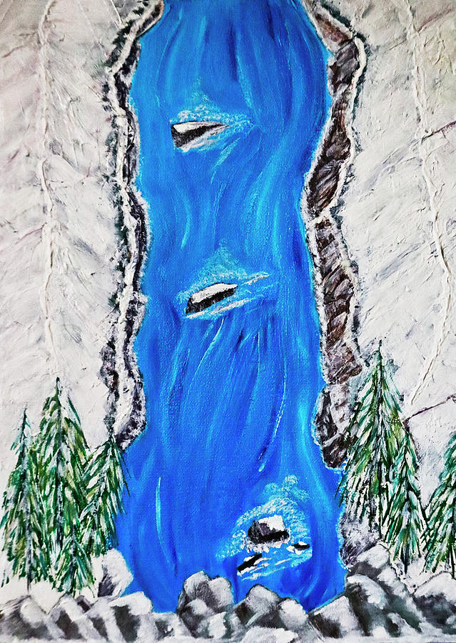 High Mountain River Painting by Joyce Dickens