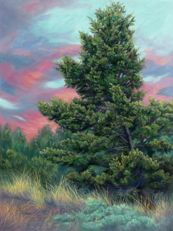 High Mountain Tree Painting by Lucie Bilodeau