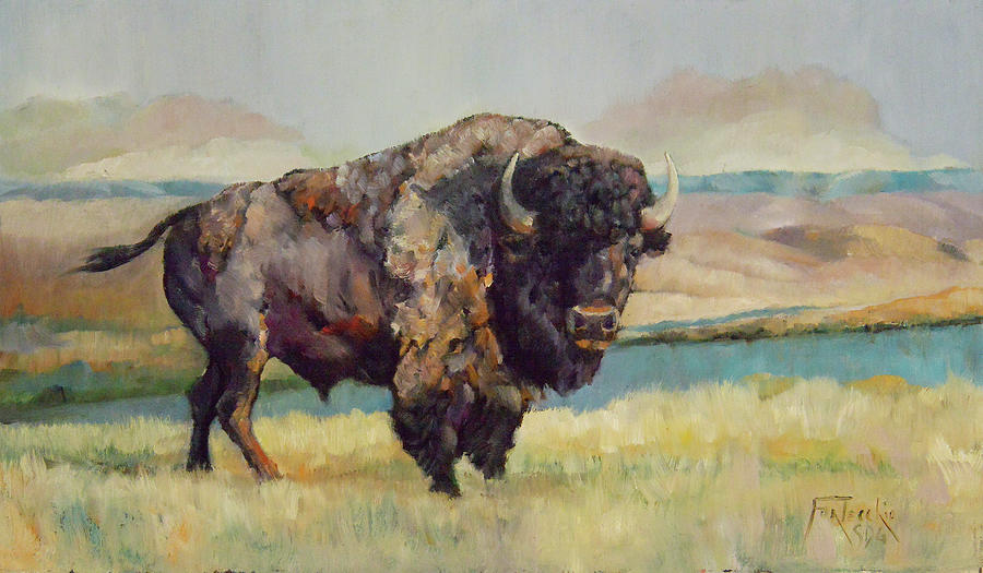 Buffalo Painting - High Plains Majesty by Jan Fontecchio