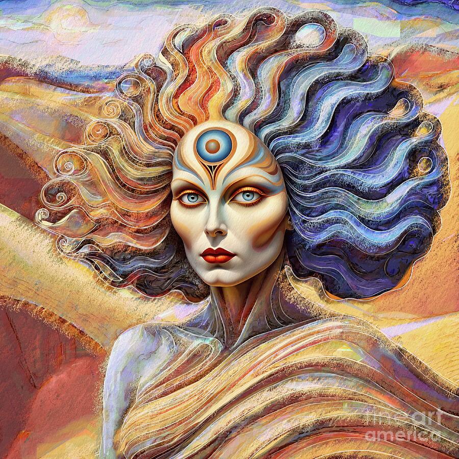 High Priestess Of The Desert Empire - 04381 Ai Art by Philip Preston High Priestess Of The Desert Empire - 04381 Ai Art by Philip Preston