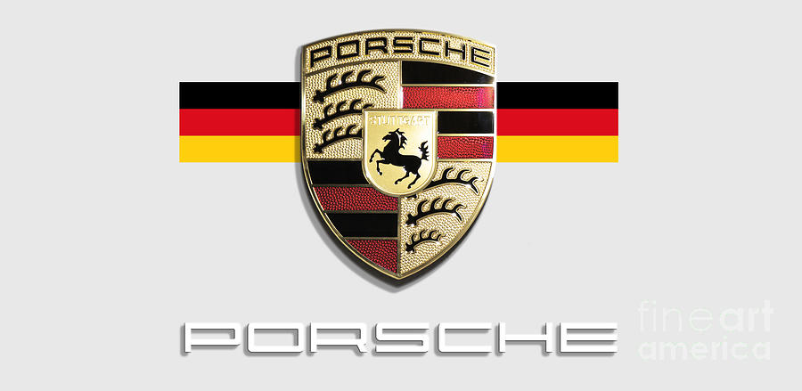 High Res Quality Porsche Logo - Hood Emblem Made In Germany Photograph