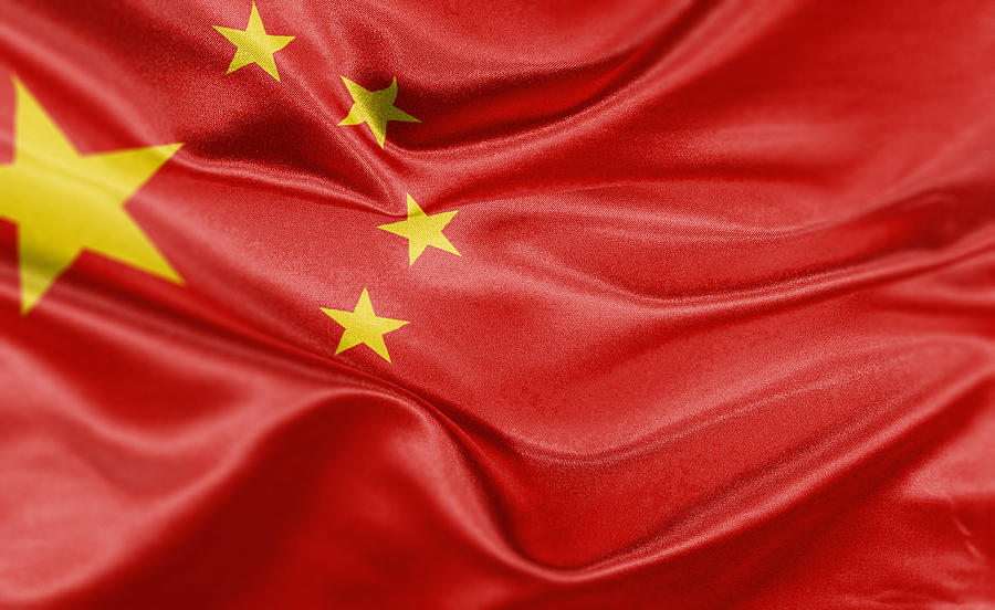 High resolution digital render of China flag Drawing by @ Mariano Sayno / husayno.com