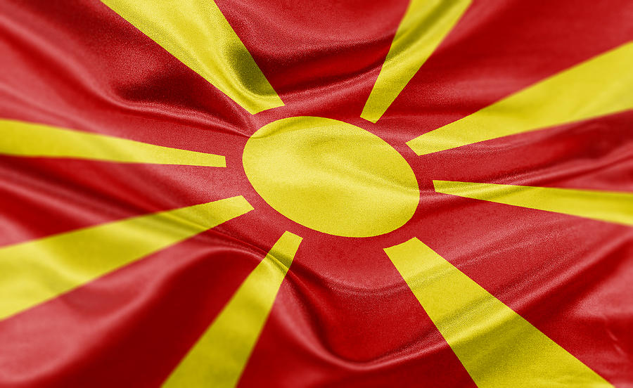 High resolution digital render of Macedonia flag Drawing by Mariano Sayno