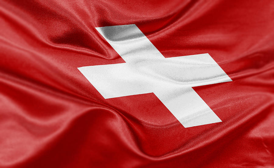 High resolution digital render of Switzerland flag Drawing by @ Mariano Sayno / husayno.com