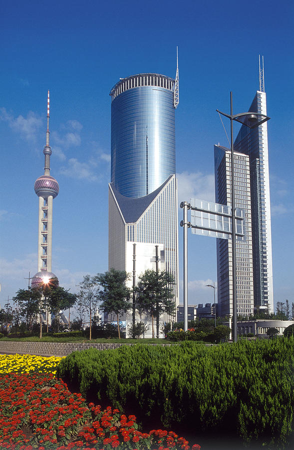 High Rise and TV Tower, Pudong, Shanghai, China Photograph by Dallas and John Heaton