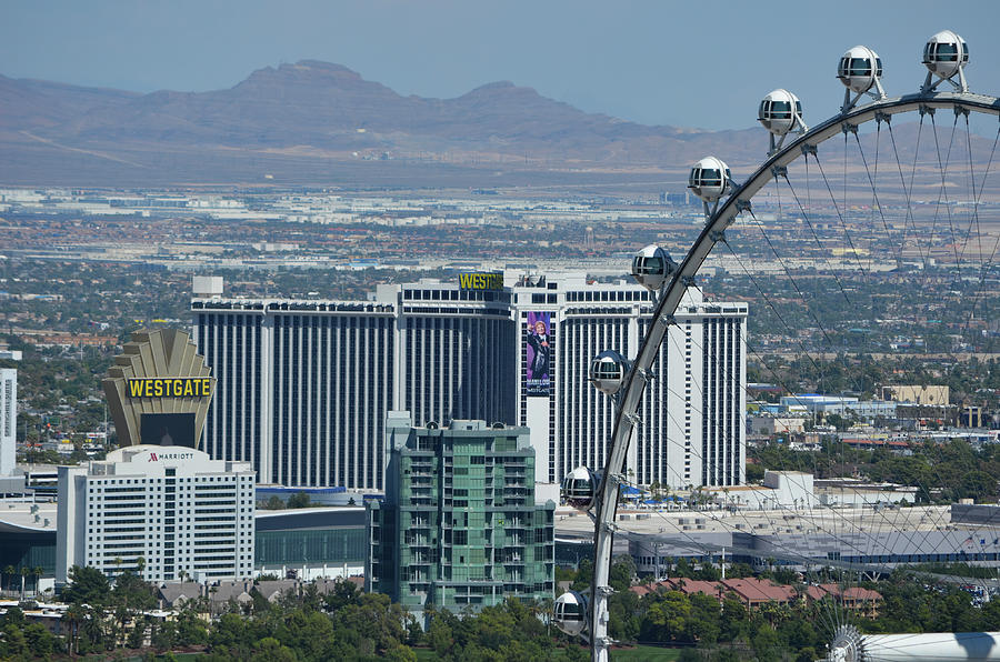 High Roller Ferris Wheel and Vintage Westgate Hotel Casino Resort Las Vegas Photograph by Shawn OBrien
