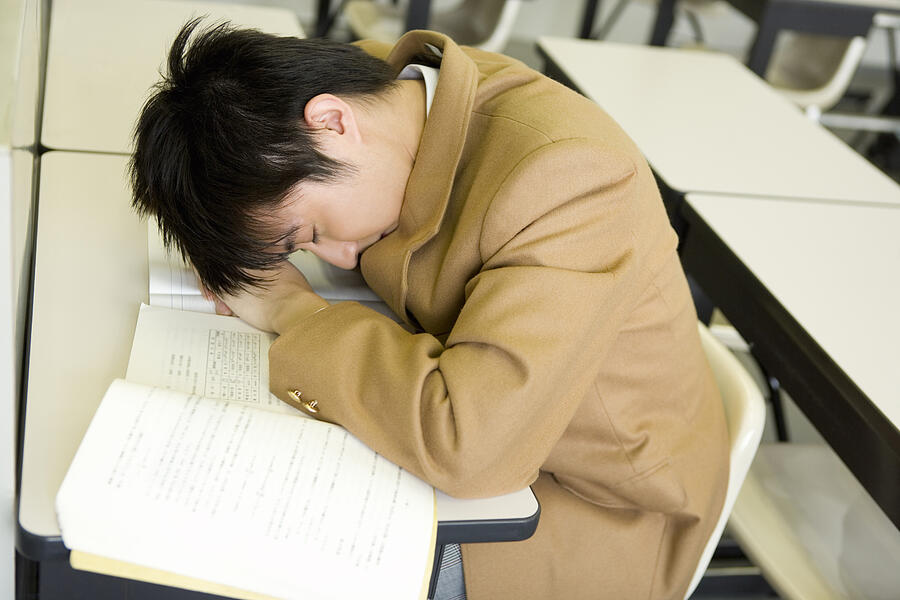High School Boy Sleeping During Lecture Photograph by Daj