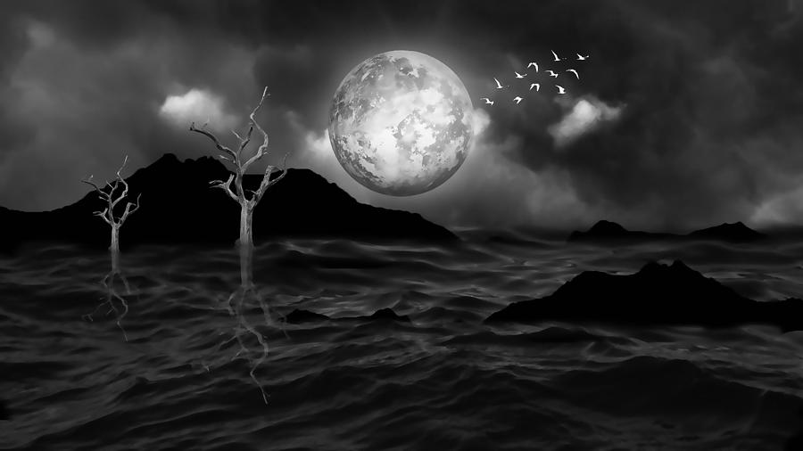 Fantasy Mixed Media - High Seas At Night Fantasy by Marvin Blaine