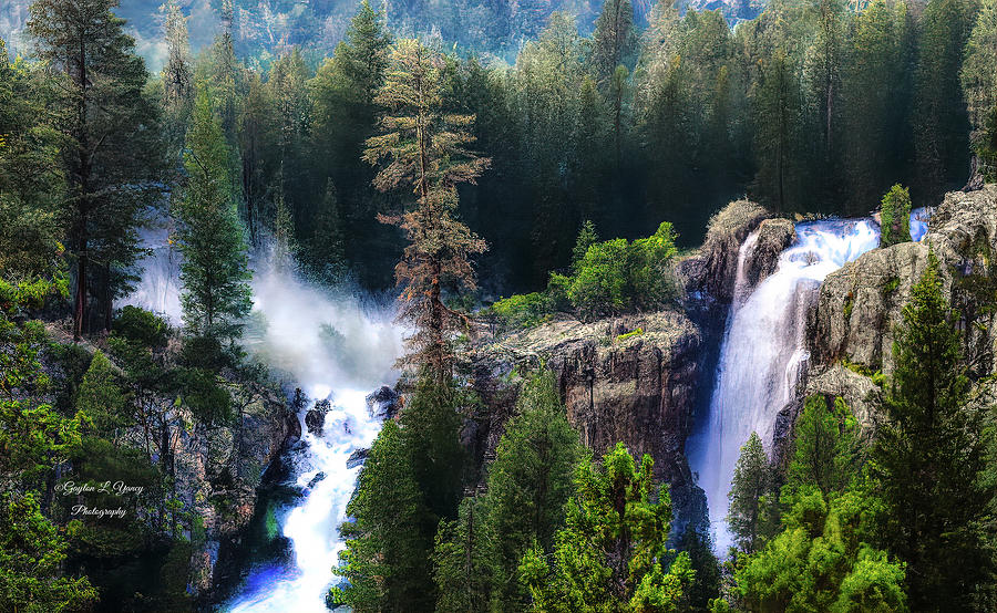 High Sierra Twin Falls Photograph by G Lamar Yancy