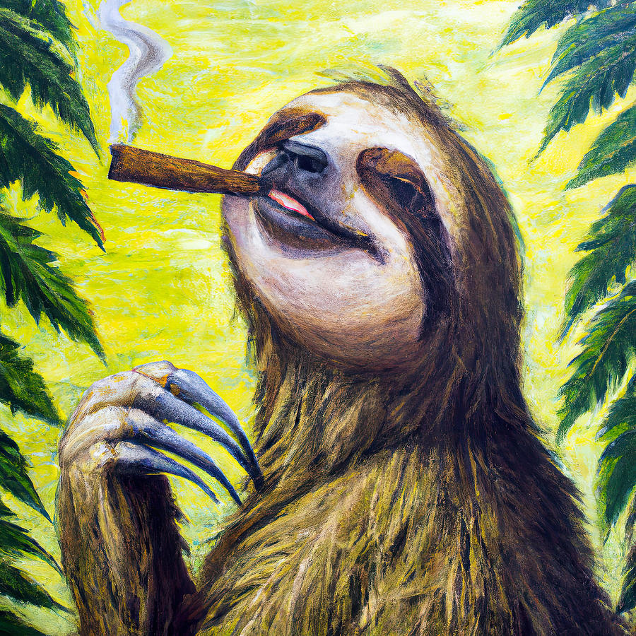 High Sloth Painting by Hillary Kladke