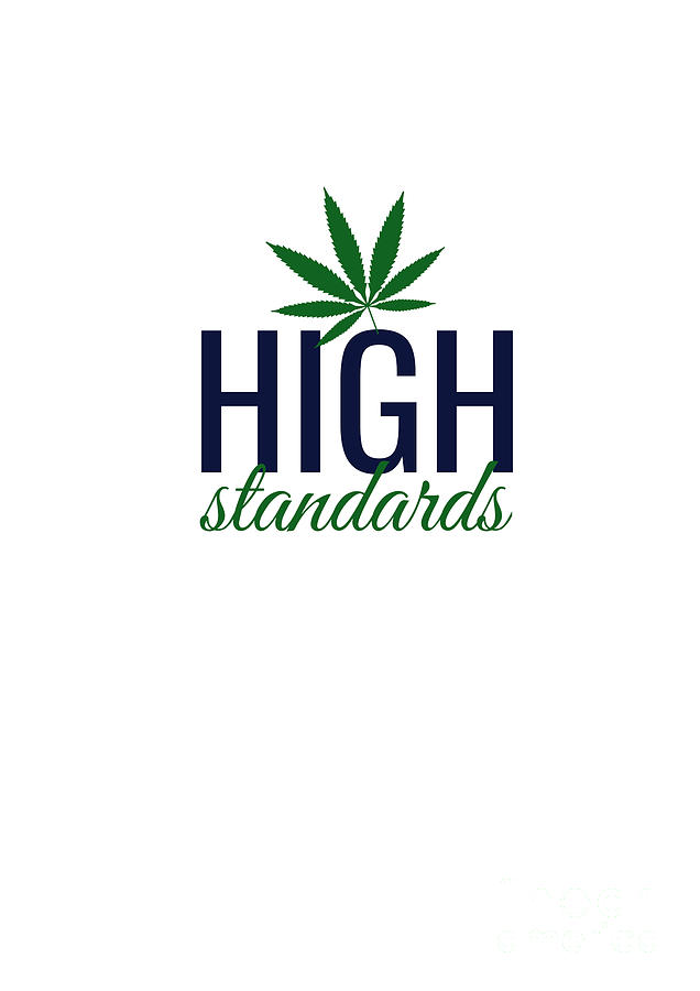 High Standards Cannabis Addict Gift Funny Quote Weed Pun Digital Art by  Funny Gift Ideas - Fine Art America