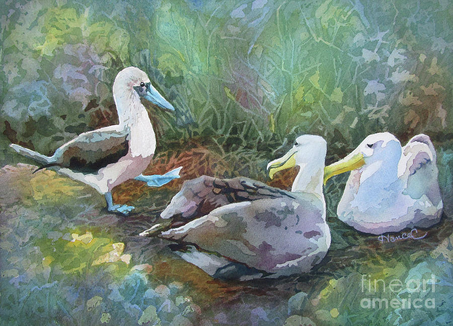 Albatross Painting - High Stepping Visitor by Nancy Charbeneau