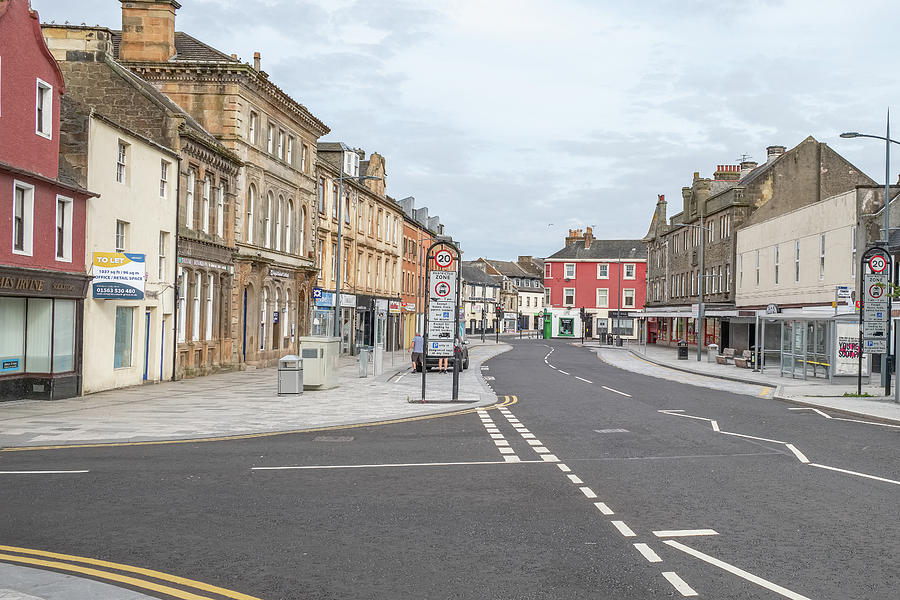 High Street Irvine in North Ayrshire looking Down onto the Town ...