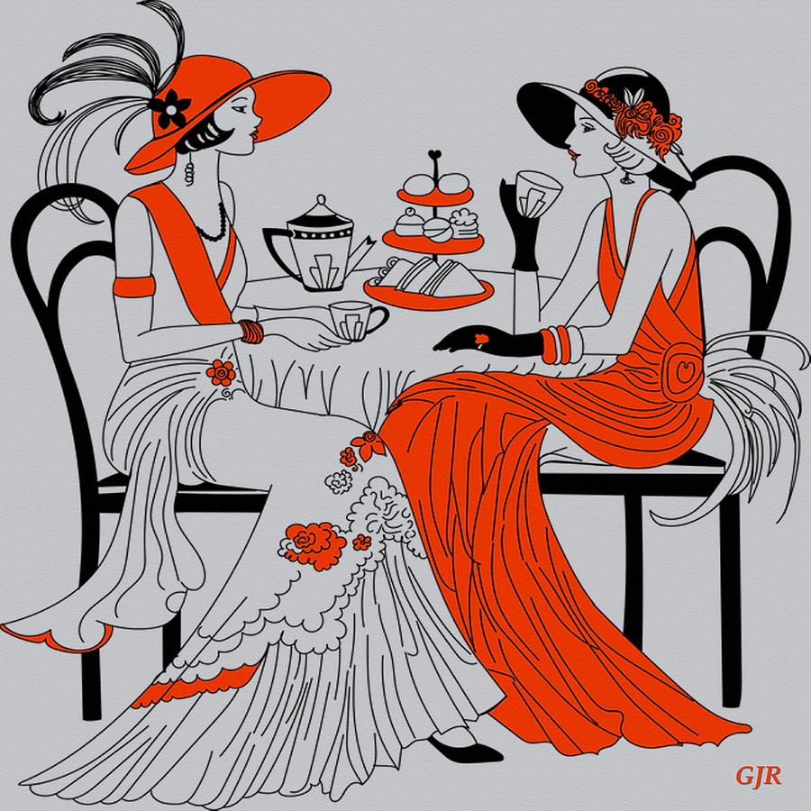 High Tea For Two - Great Gatsby Style L A S Digital Art
