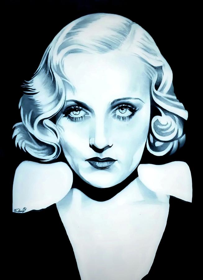 High Voltage - Carole Lombard - True Blue Edition Drawing by Fred Larucci