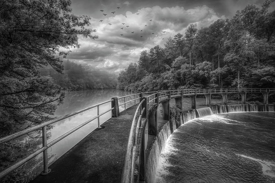High Water at the Dam in Black and White Photograph by Debra and Dave ...