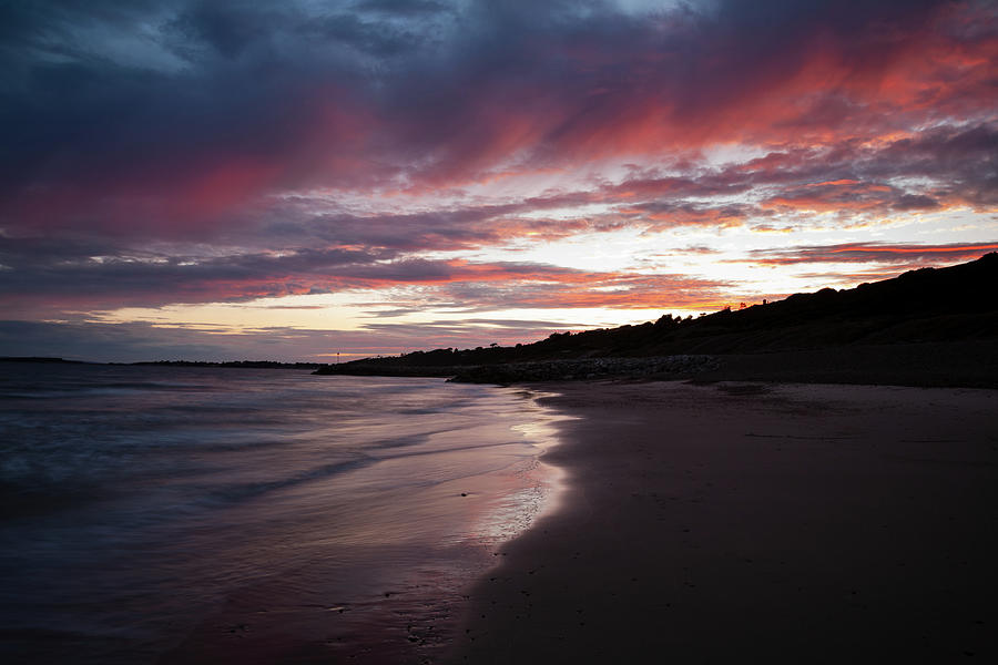 Highcliffe Beach at sunset Photograph by Ian Middleton