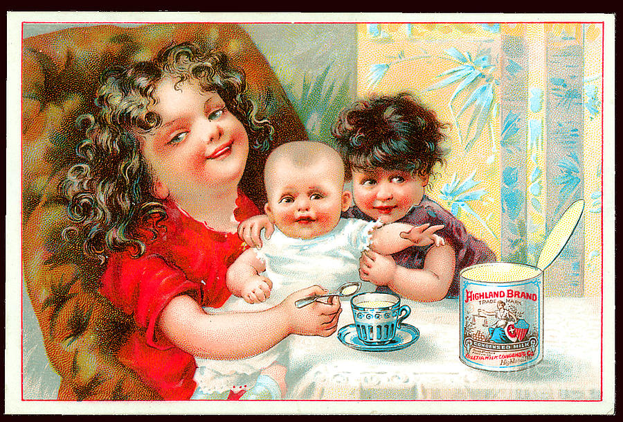 Highland Brand Condensed Milk Advertisement Painting