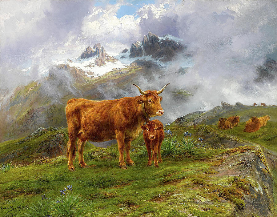 Rosa Bonheur Painting - Highland cattle - Digital Remastered Edition by Rosa Bonheur