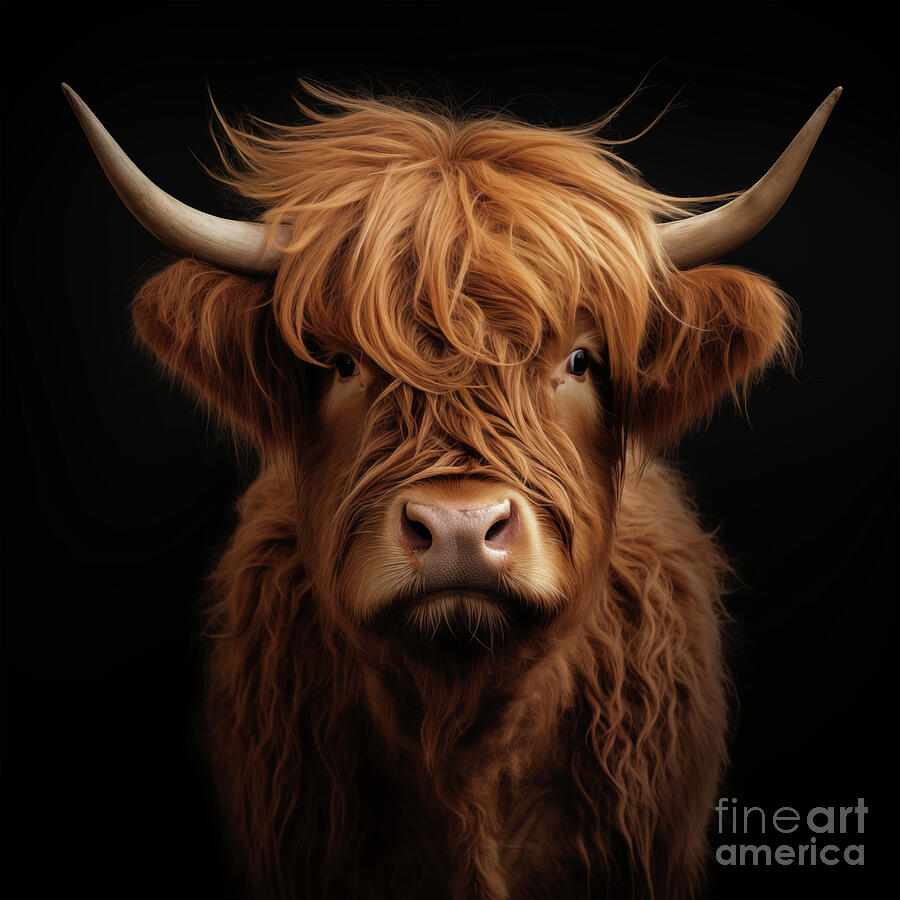 Cow Digital Art - Highland Cattle Portrait by Imagine ART