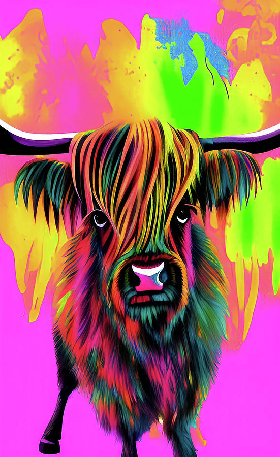 Highland Cow 10 Painting by Chris Butler