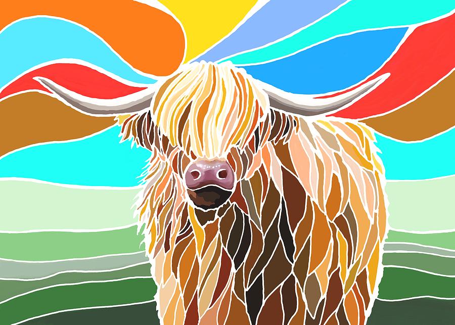 Highland Cow Digital Art by Lucie Dumas