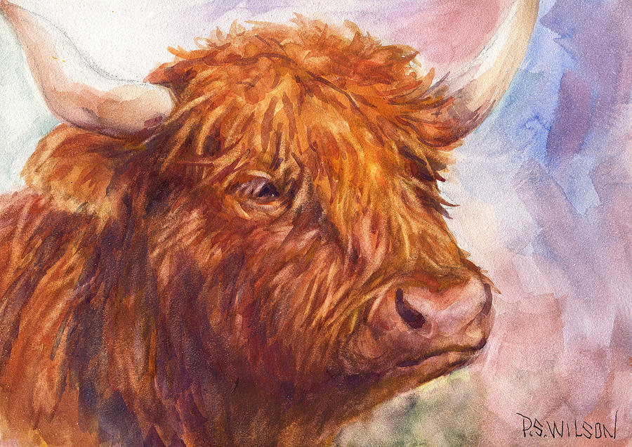 Highland Cow Painting by Peggy Wilson
