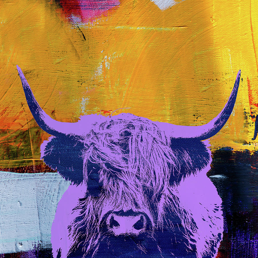 Highland Cow Pop Art Painting