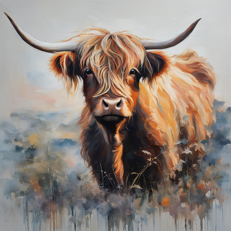 Highland Cow Watercolor Digital Art by Mindy Guidry - Fine Art America