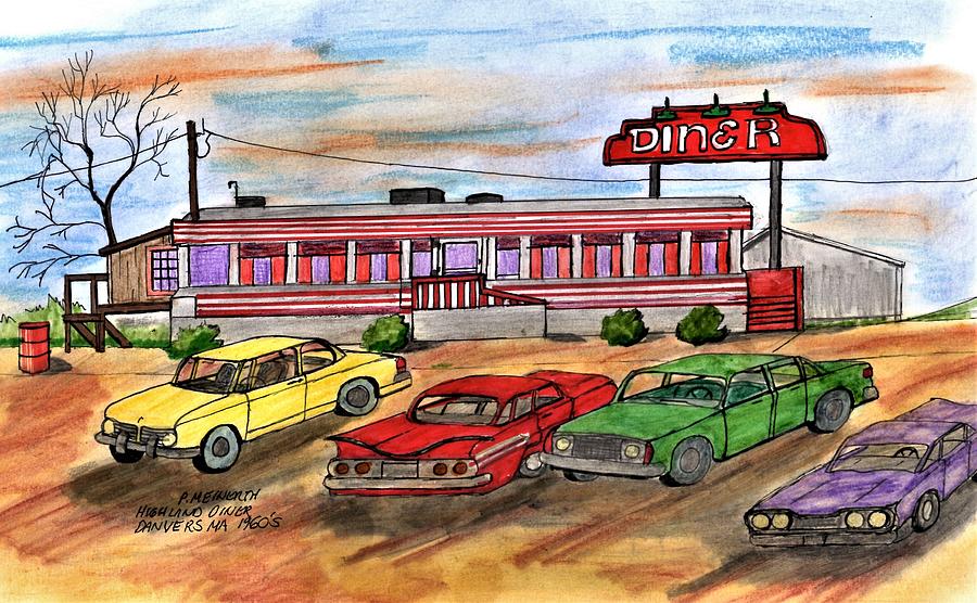 Highland Diner Drawing by Paul Meinerth