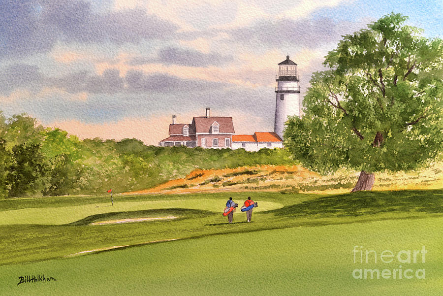 Highland Links Golf Course Truro MA  9th Hole Painting by Bill Holkham