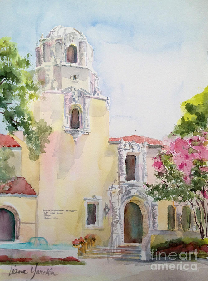 Highland Park Town Hall and Library Painting by Liana Yarckin