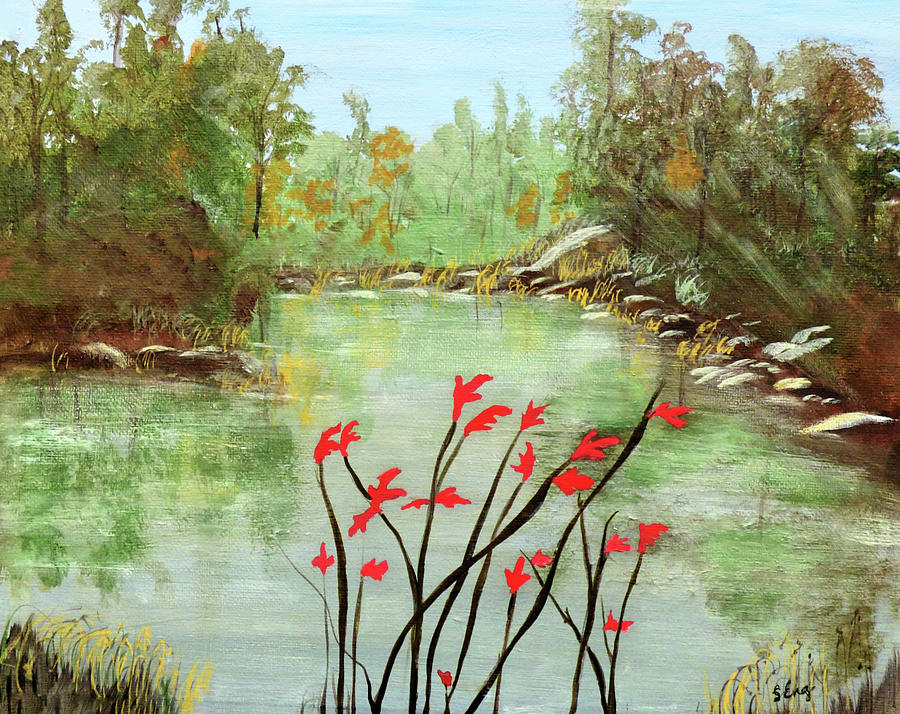 Highlands Lake Painting by Sharon Williams Eng