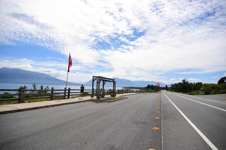 Highway near Puerto Varas at the board of Llanquihue lake Photograph by Antonio Salinas L.