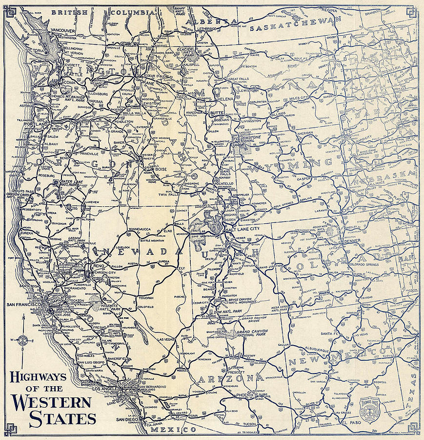 Highways of the Western States United States of America ...