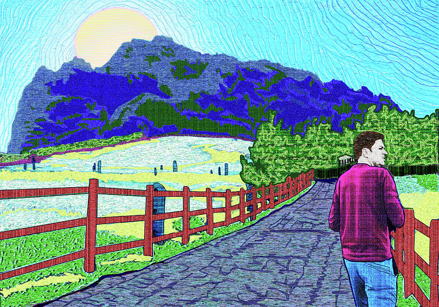 Hiike To The Mountain Digital Art by Rod Whyte