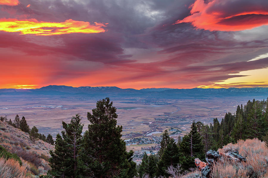 Hiking Above Carson Valley Sunrise 2 Photograph by Marc Crumpler