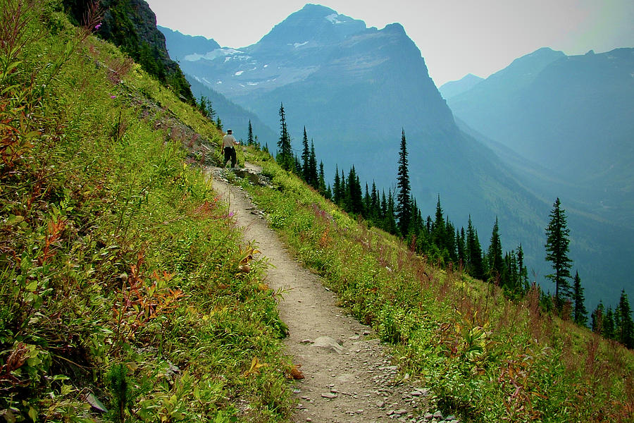 Hiking on Highline Trail, Glacier National Park, Montana. Photograph by Ruth Hager