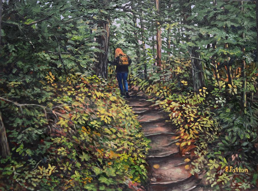 Tree Painting - Hiking, Quoddy Head State Park by Eileen Patten Oliver