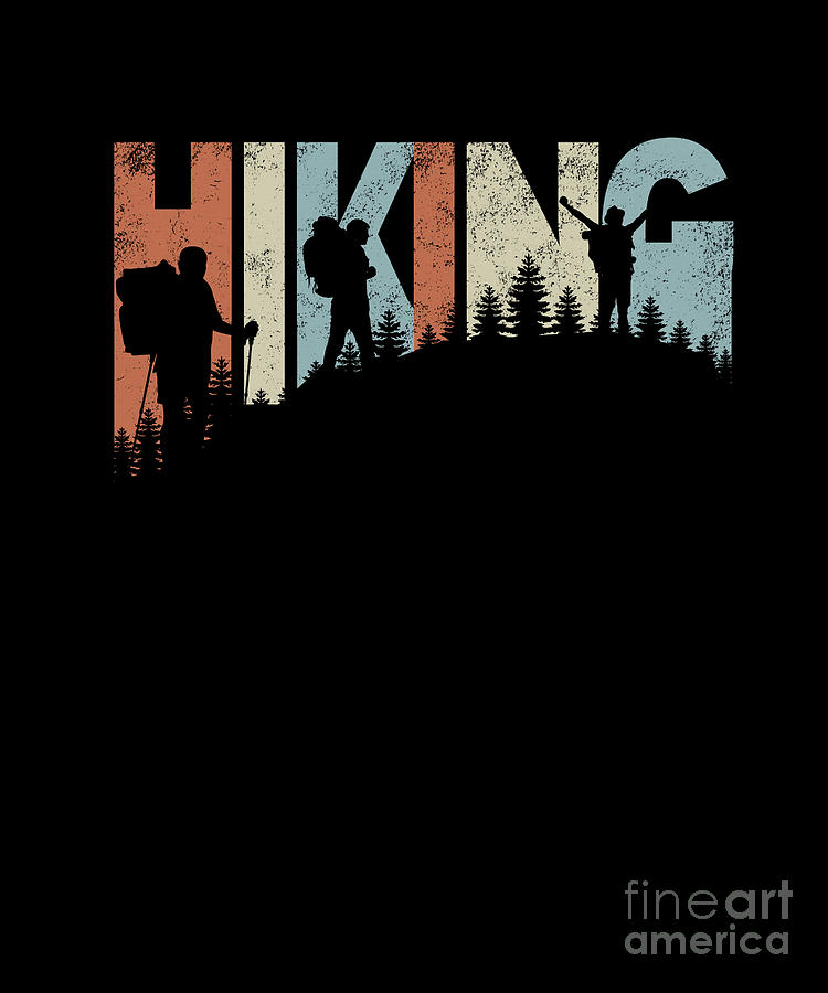 Hiker Vintage Retro Art Hiking Camping T Shirt Gift