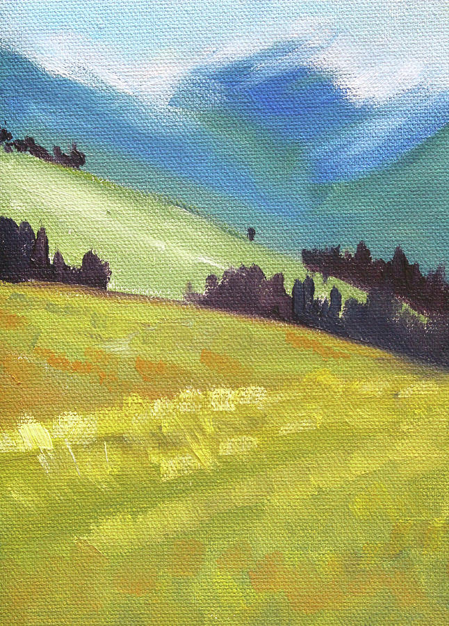 Hiking the Ridge Painting by Nancy Merkle