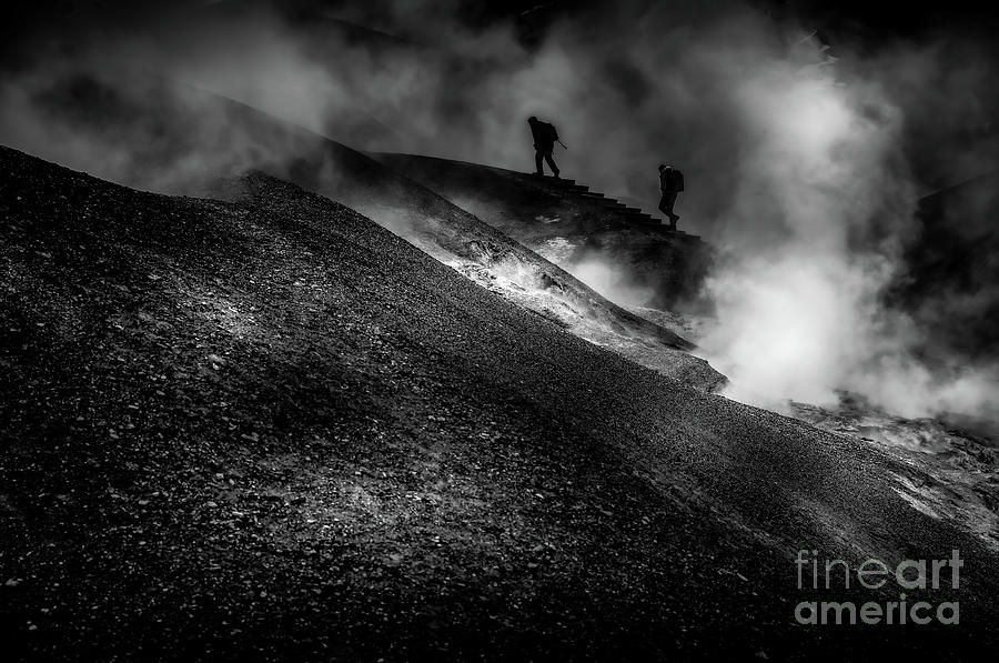 Hiking Through Volcanic Steam Vents Photograph