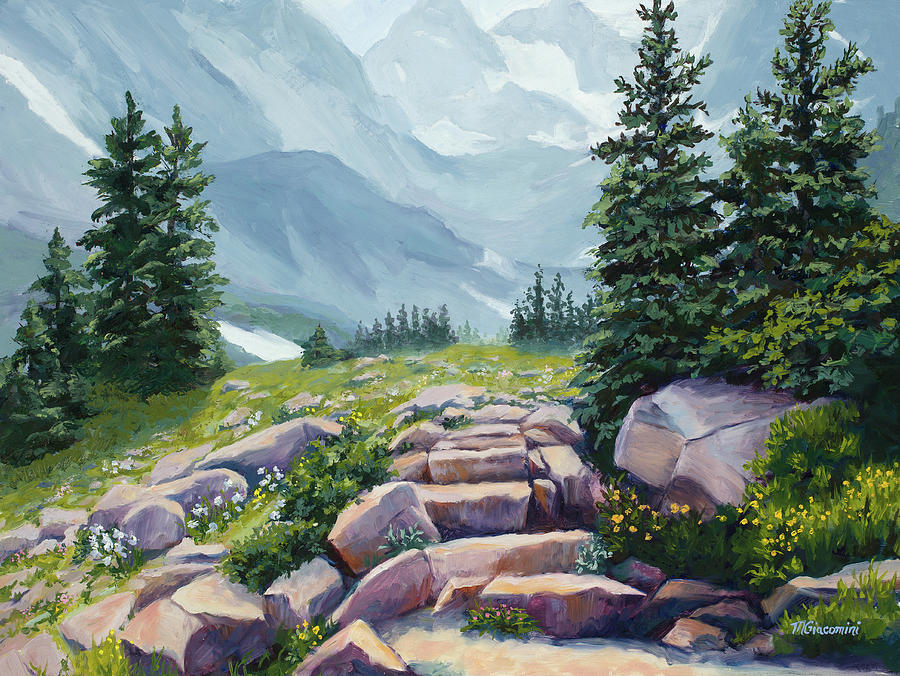 Hiking to Paradise Painting by Mary Giacomini