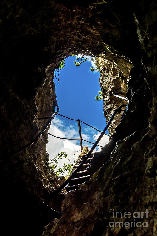 Hiking Trail With Exit From A Cave At Steinwandklamm In Austria Photograph by Andreas Berthold