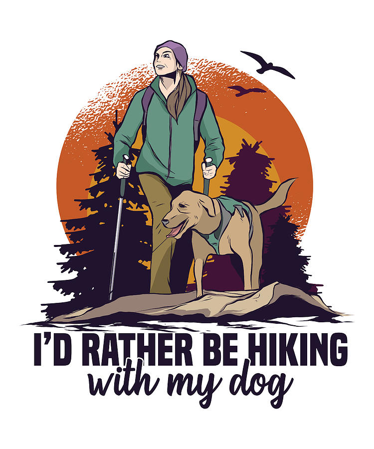 hiking with dogs sticker